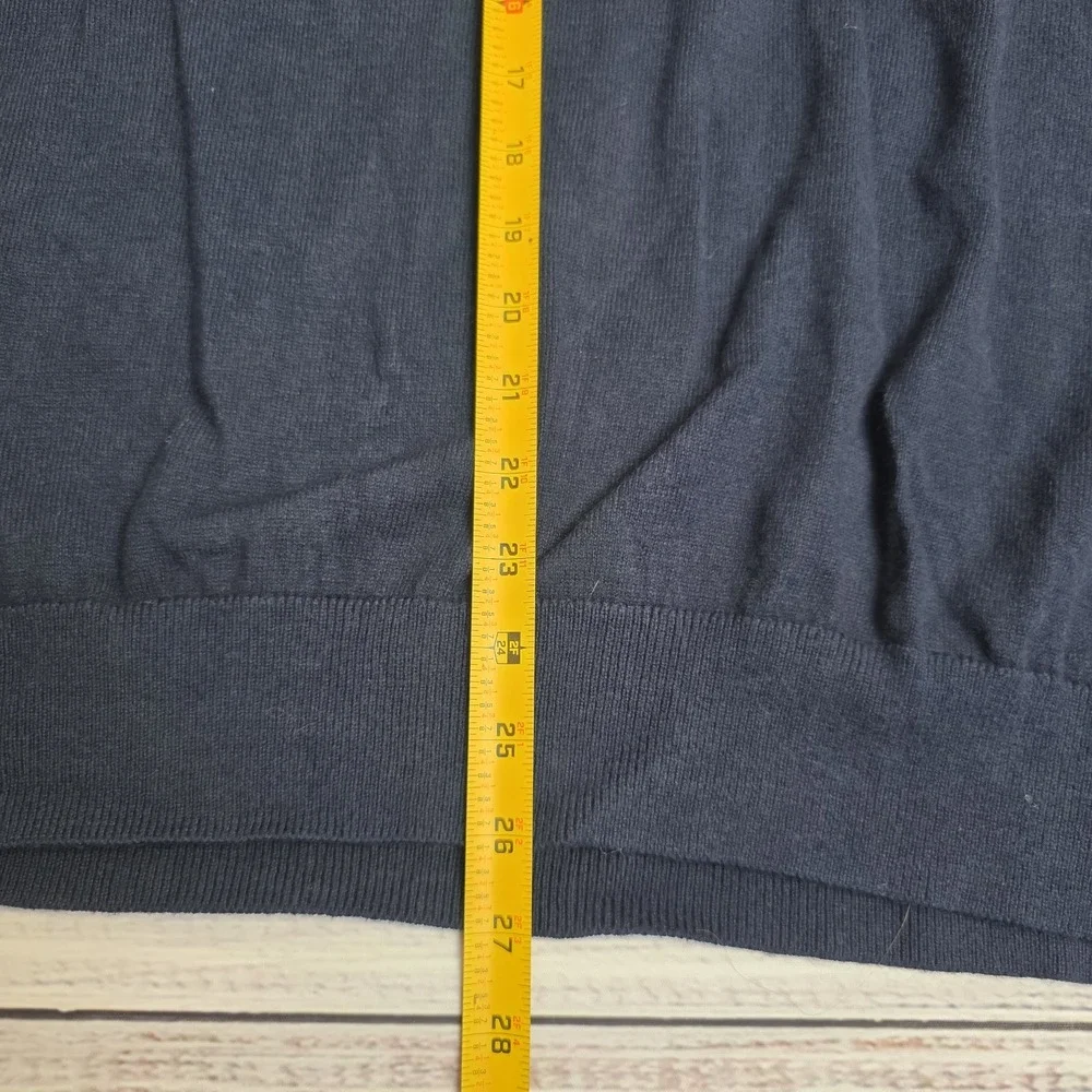 LL Bean Mens Wicked Soft‎ Sweater V Neck Cotton Cashmere Blend XXL Navy Blue